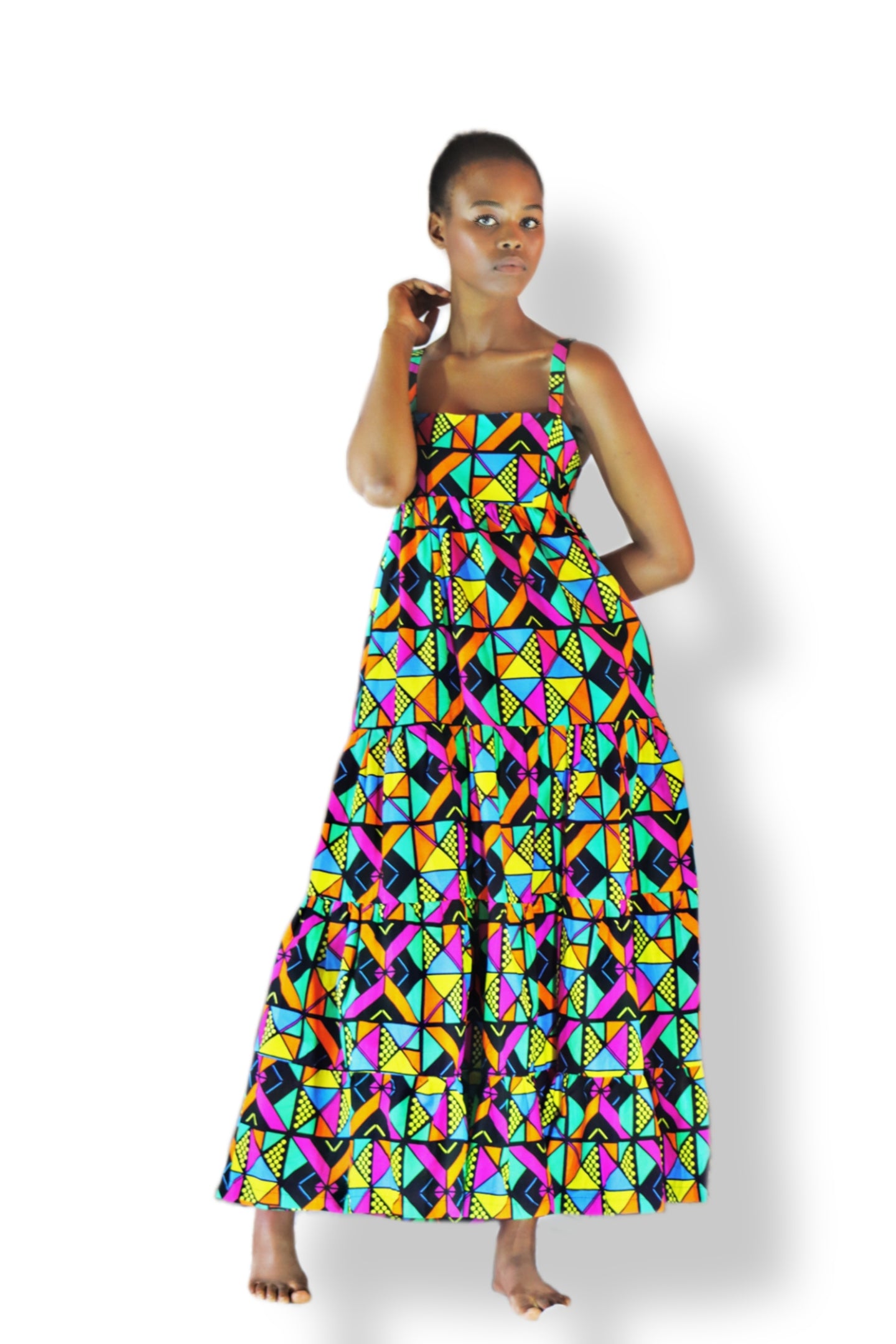 Adimu Multi-colored Maxi Dress Mooi Closet Adimu Multi-colored Maxi Dress Mooi Closet