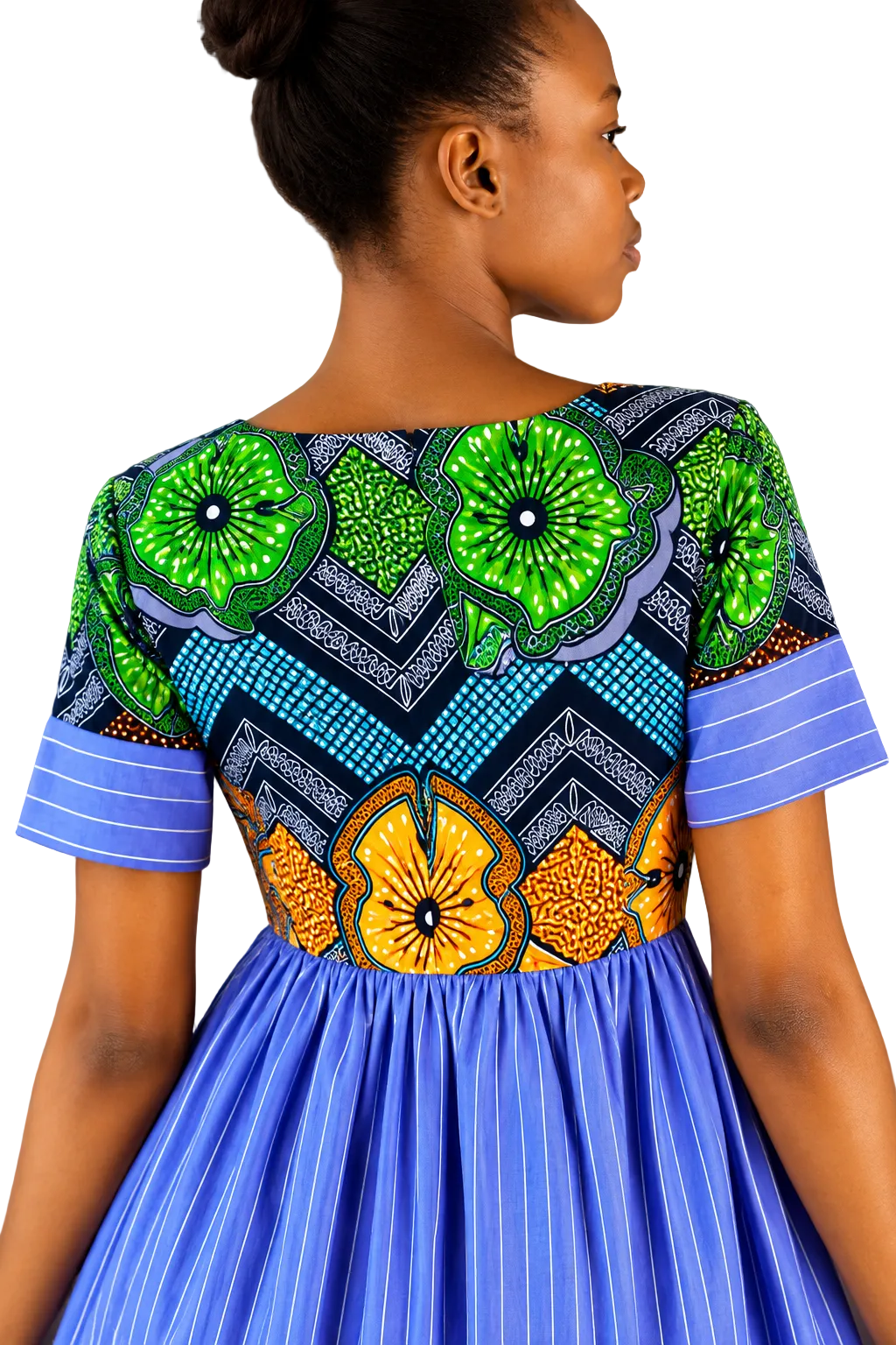 Nina African Print Maxi Dress – Navy