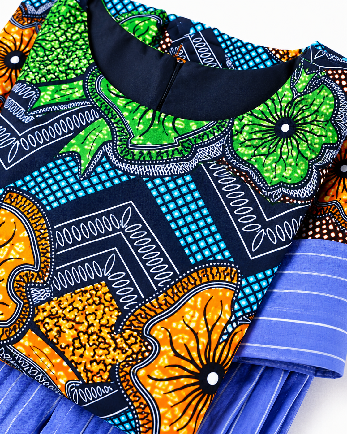 Nina African Print Maxi Dress – Navy