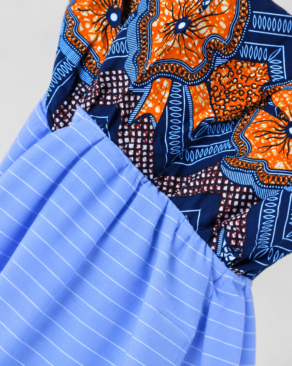 Nina African Print Maxi Dress – Sky