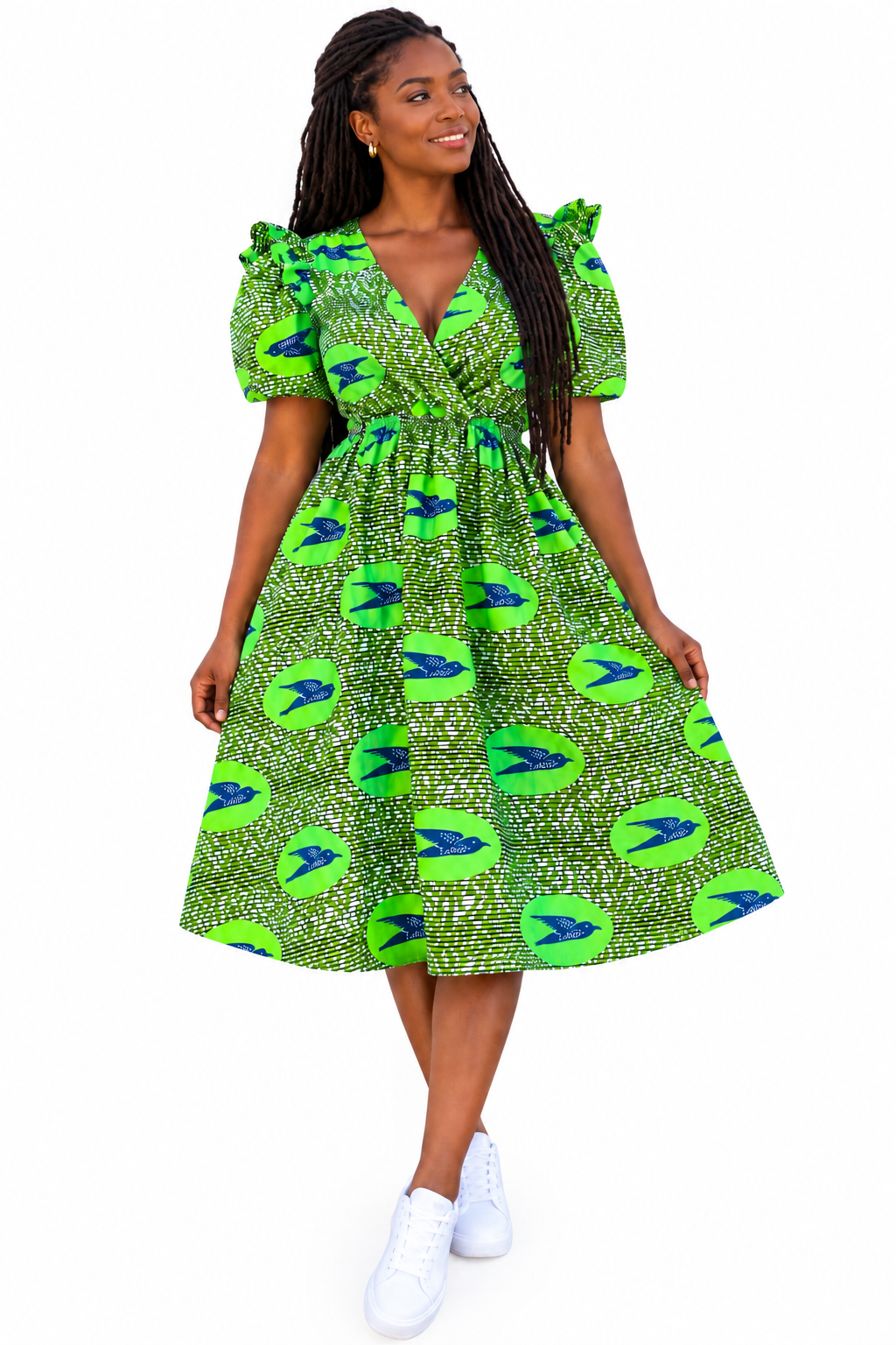 Amara African Print Midi Dress
