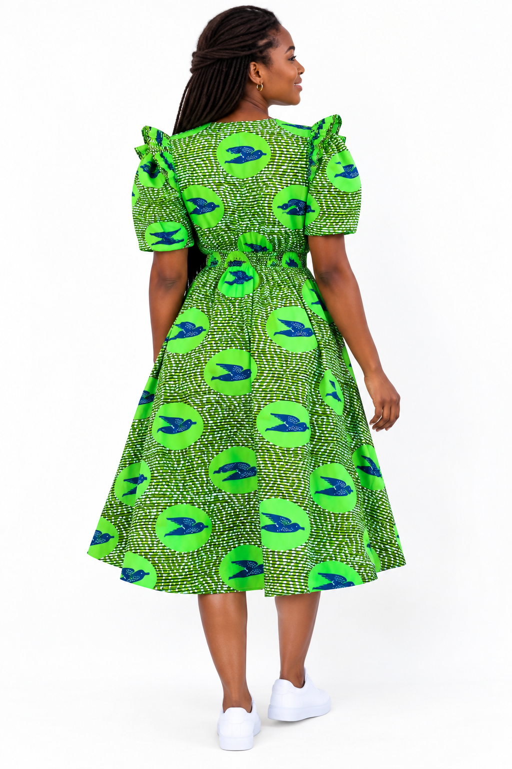 Amara African Print Midi Dress