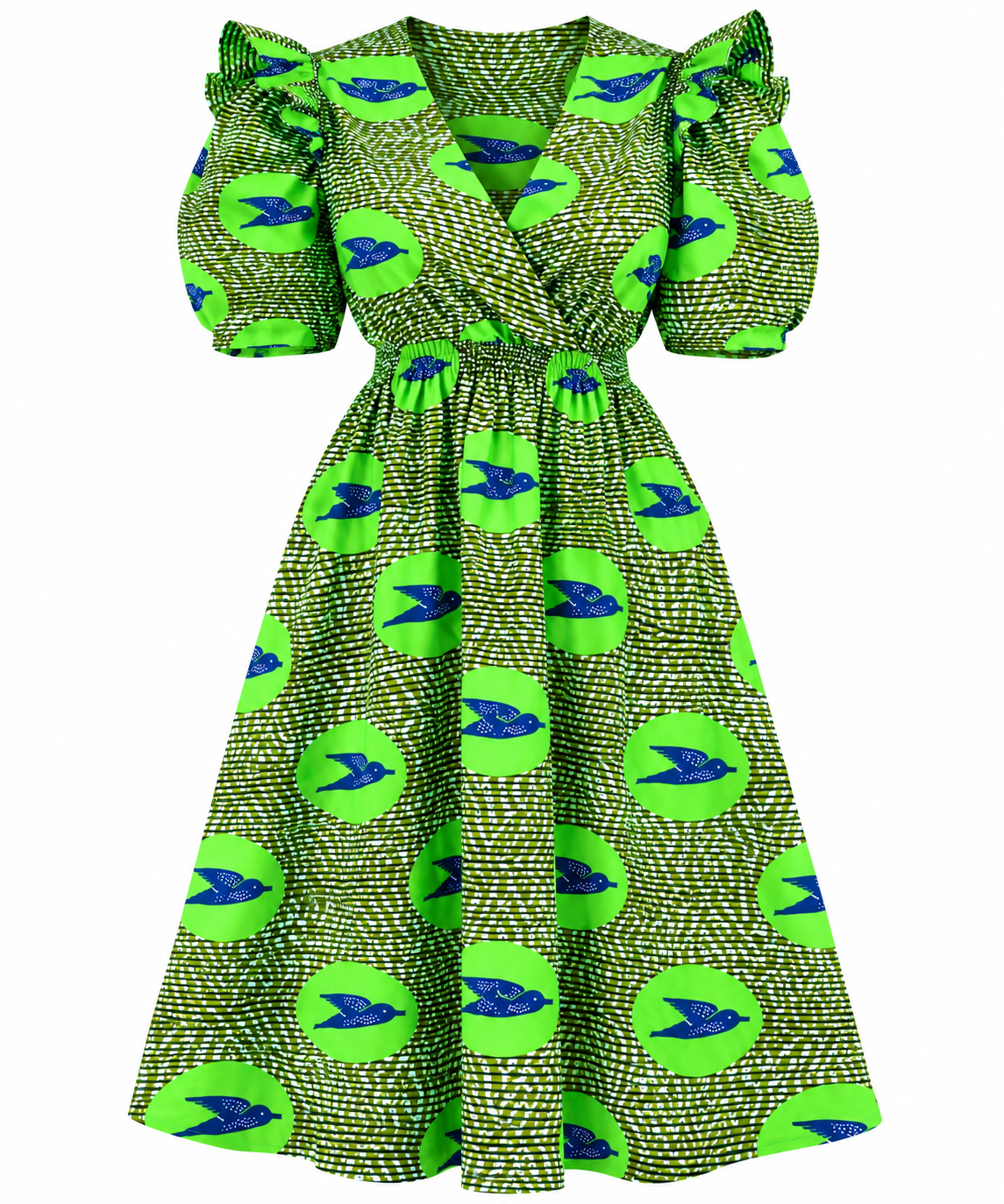 Amara African Print Midi Dress