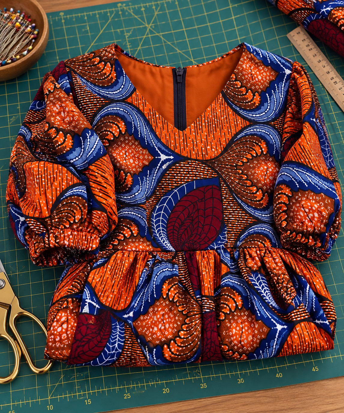 Imani African Print Midi Dress