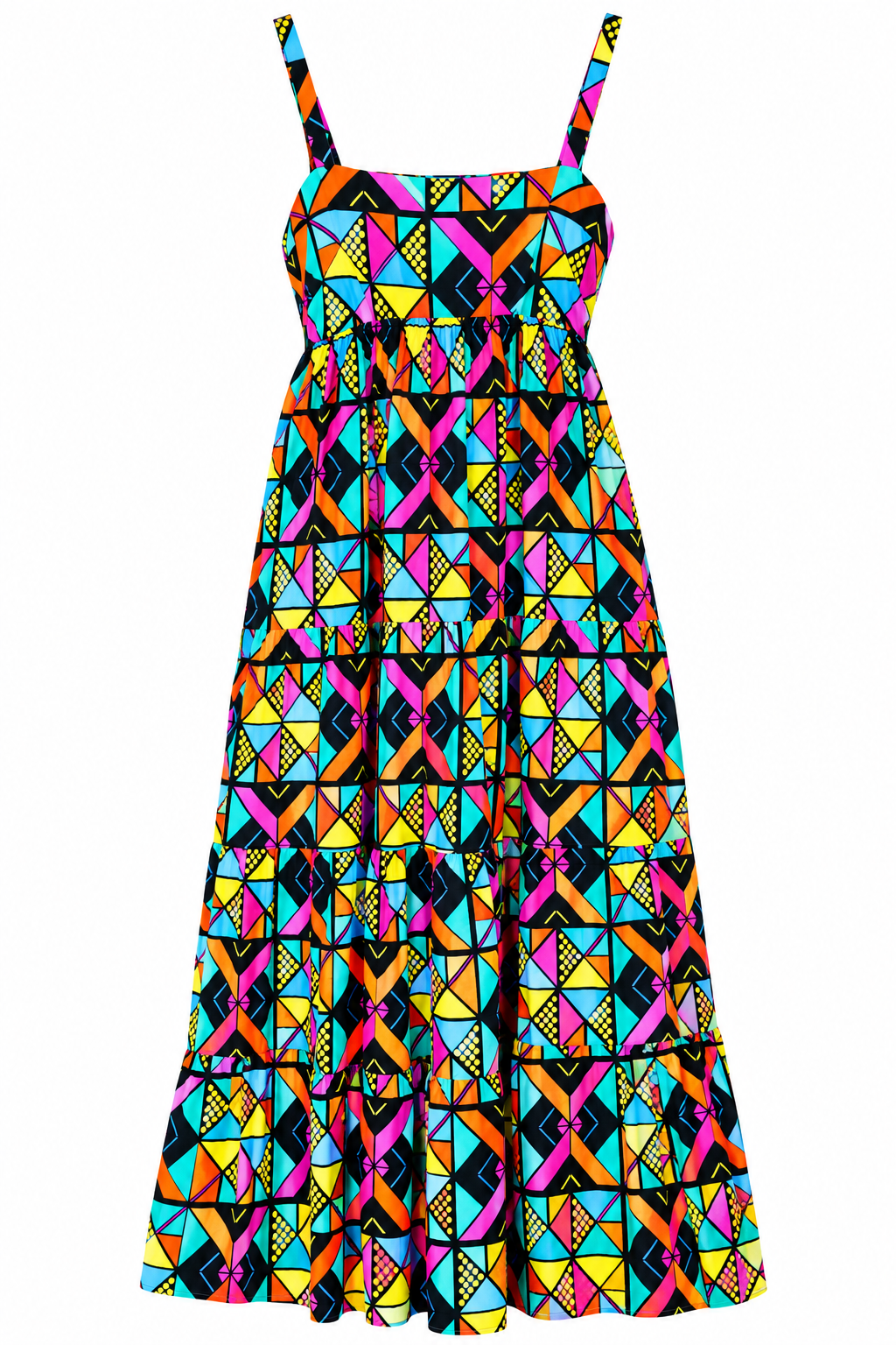 Adimu Multi-Colored African Print Maxi Dress