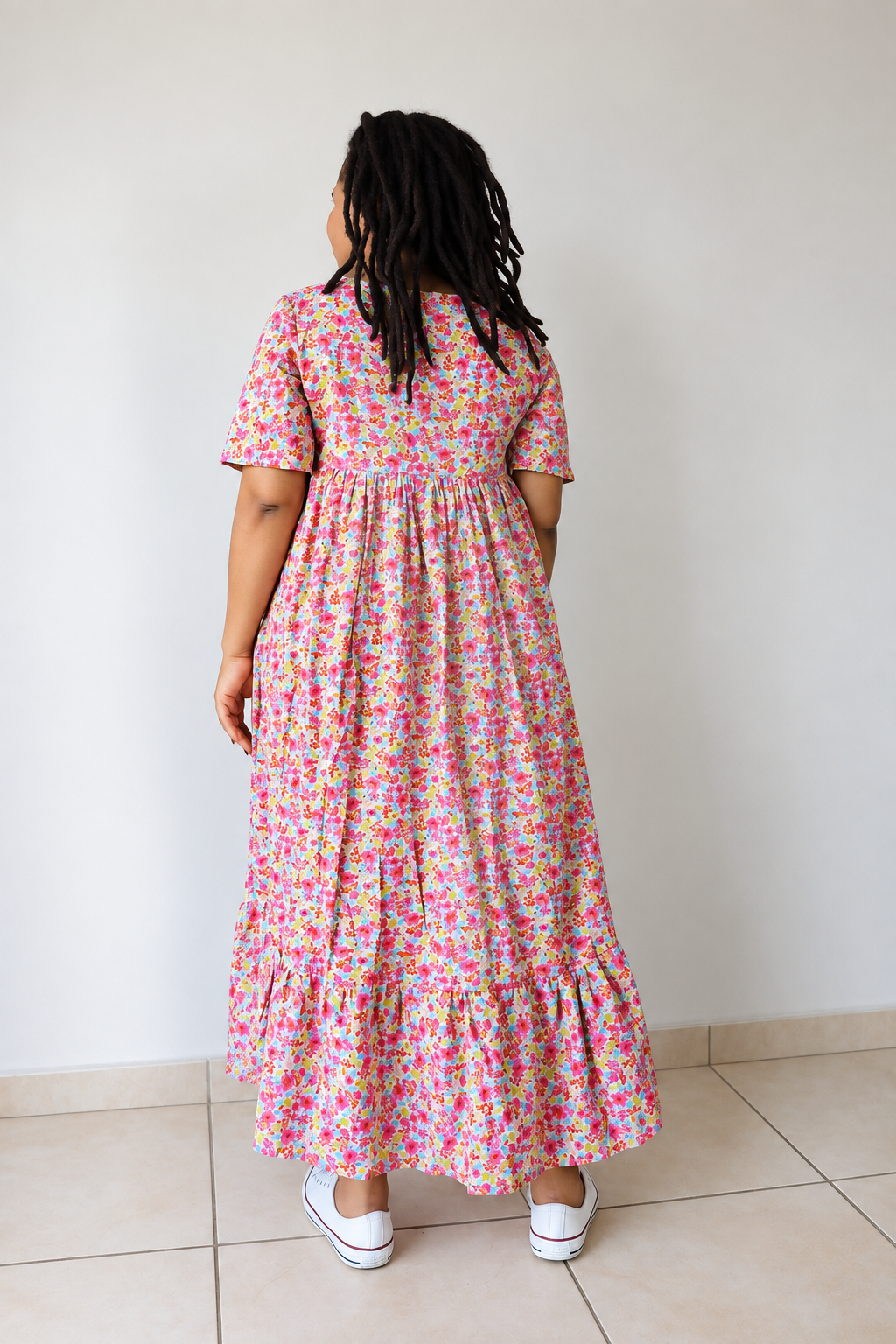 Pink Floral Maxi Dress