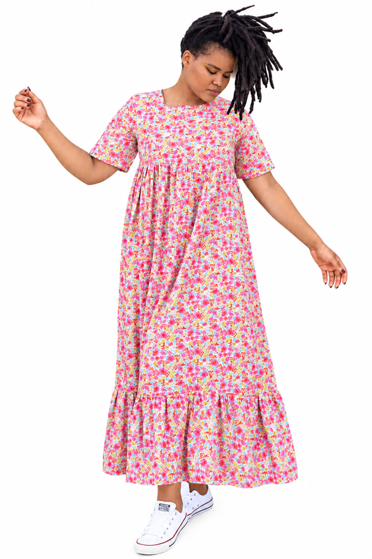 Pink Floral Maxi Dress