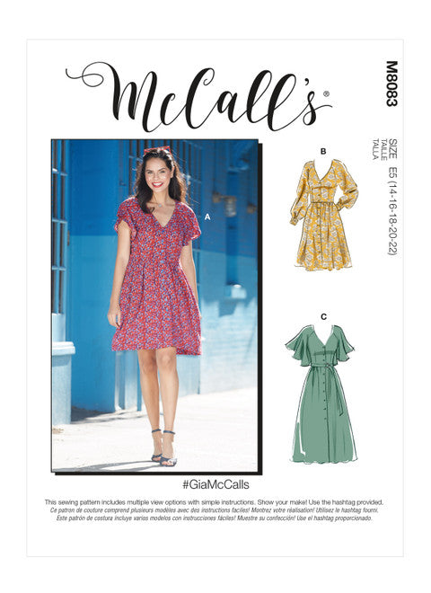 McCall's Sewing Pattern Misses' Dresses & Belt