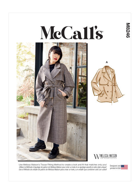 McCall's Sewing Pattern Misses' Jacket, Coat and Belt