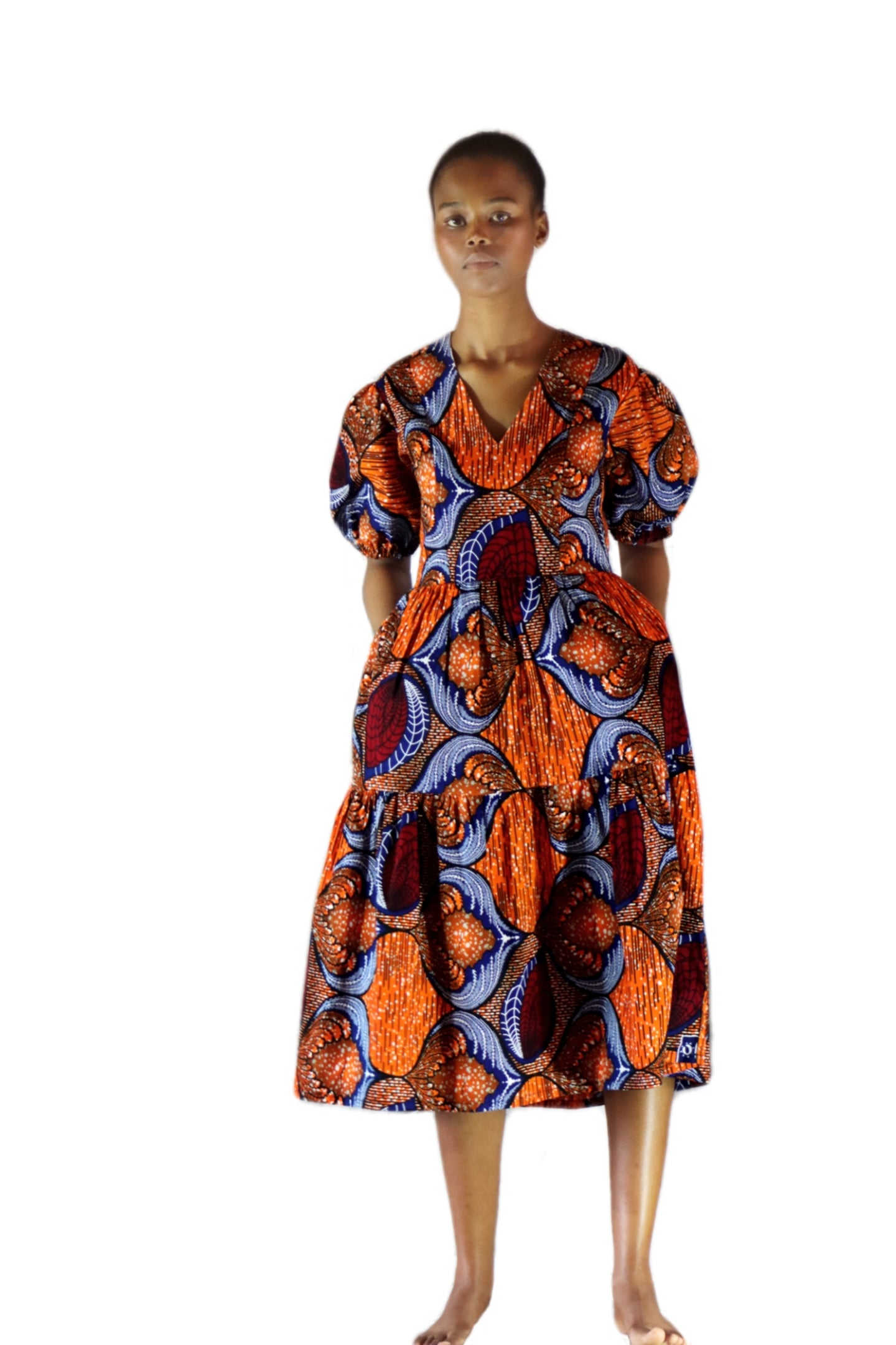 Imani midi dress, orange