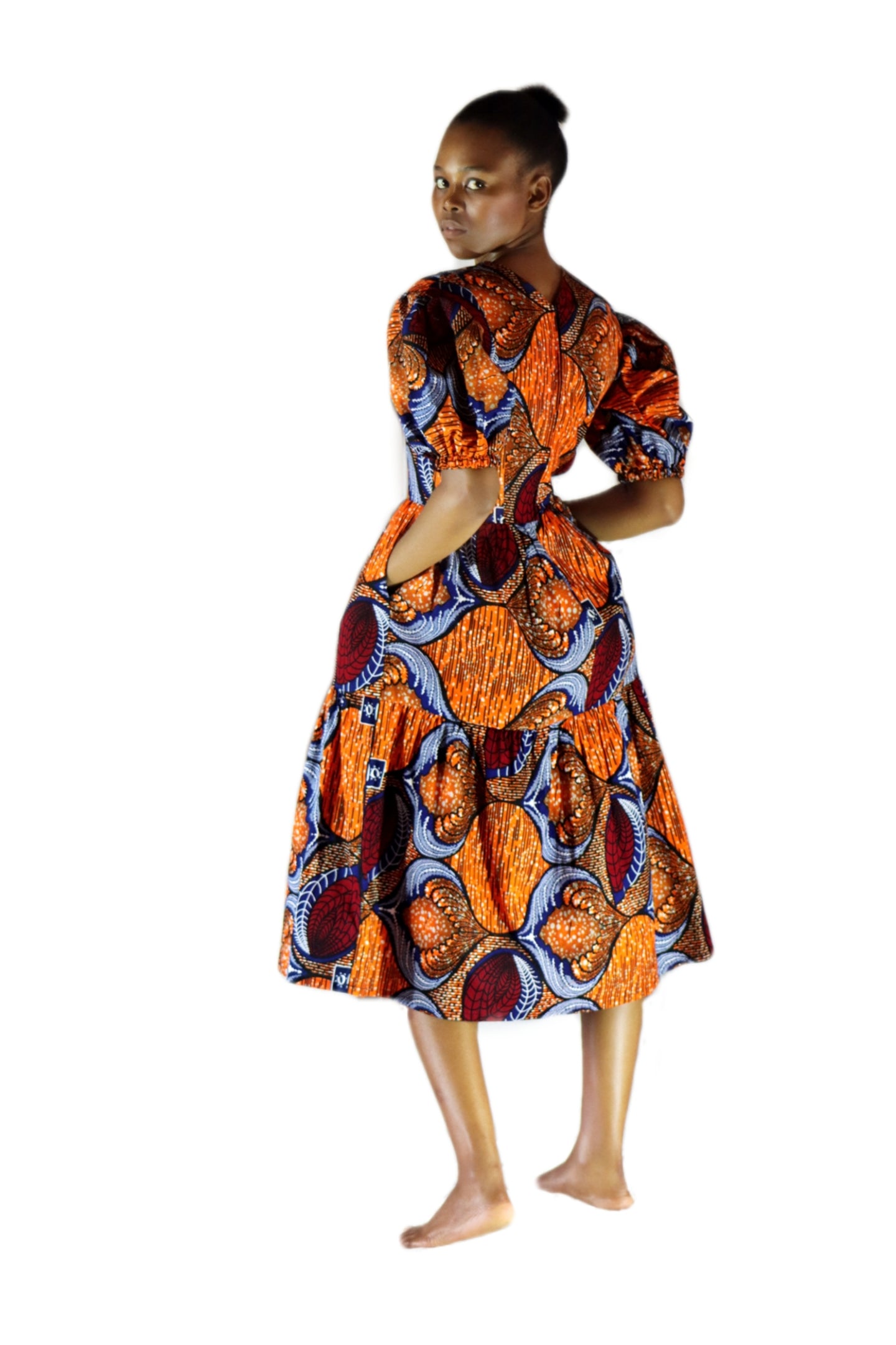 Imani midi dress, orange